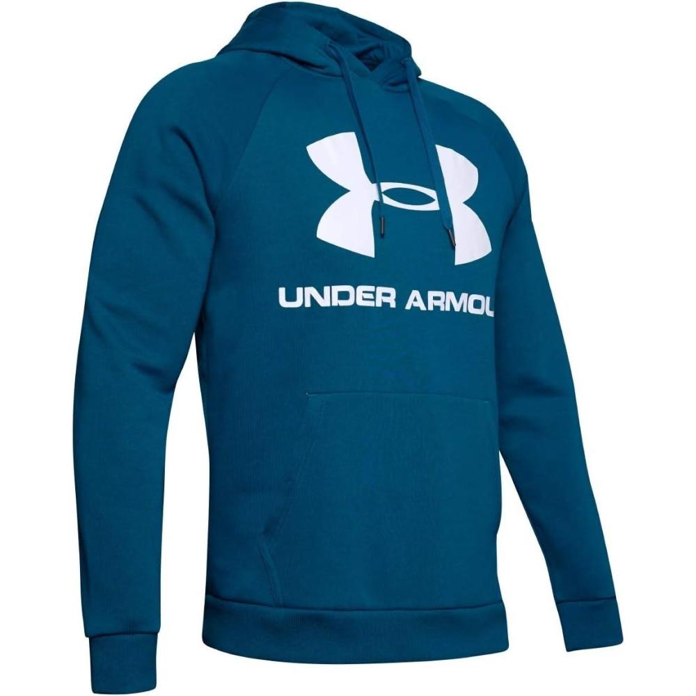 imageUnder Armour Mens Rival Fleece Sportstyle Logo HoodieTeal Vibe