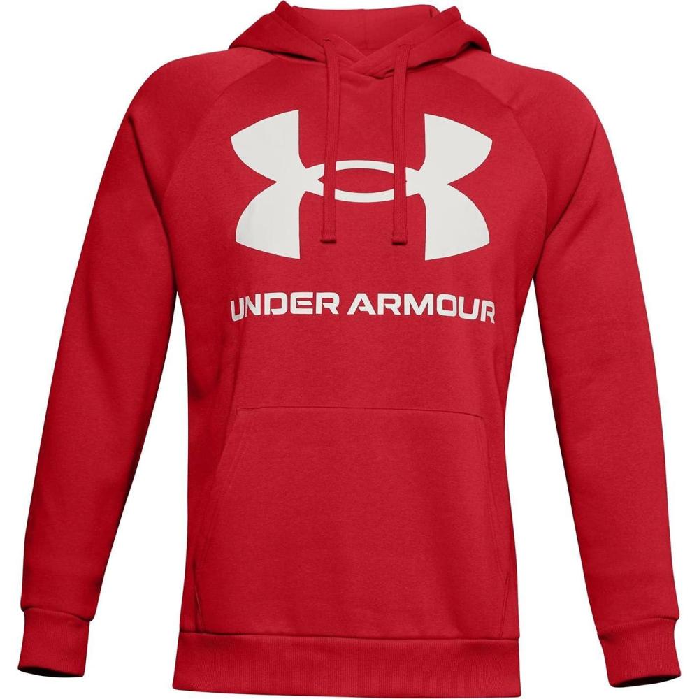 imageUnder Armour Mens Rival Fleece Sportstyle Logo HoodieVersa Red 608Onyx White