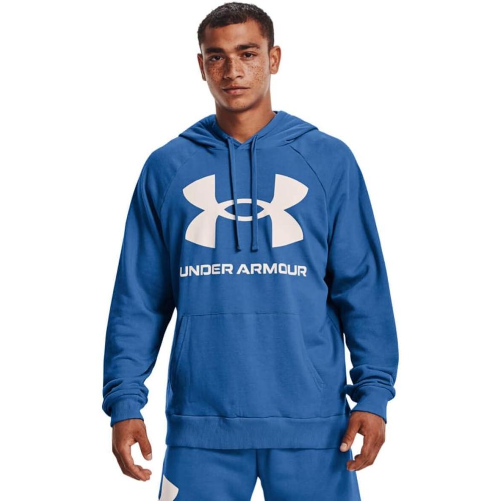 imageUnder Armour Mens Rival Fleece Sportstyle Logo HoodieVictory Blue 474Team Orange