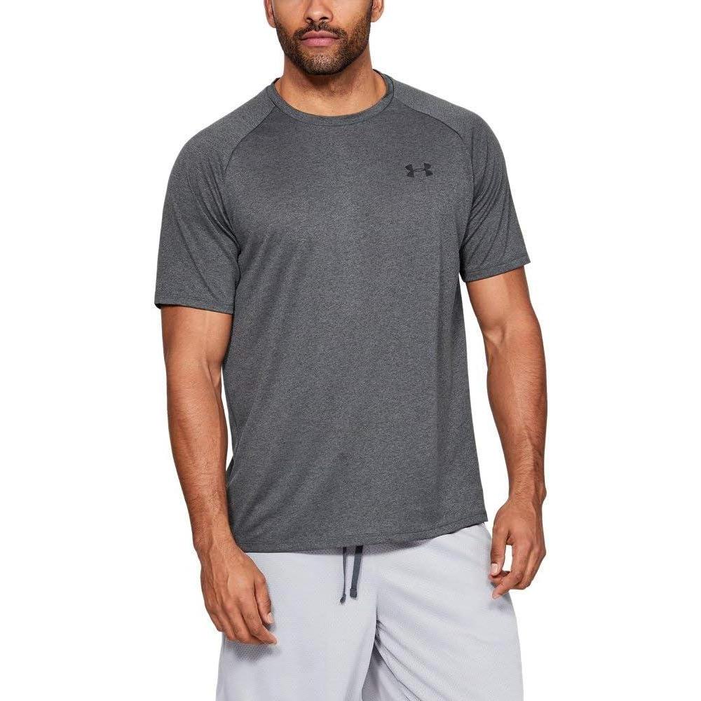 imageUnder Armour Mens Tech 20 ShortSleeve TShirtCarbon Heather  Black