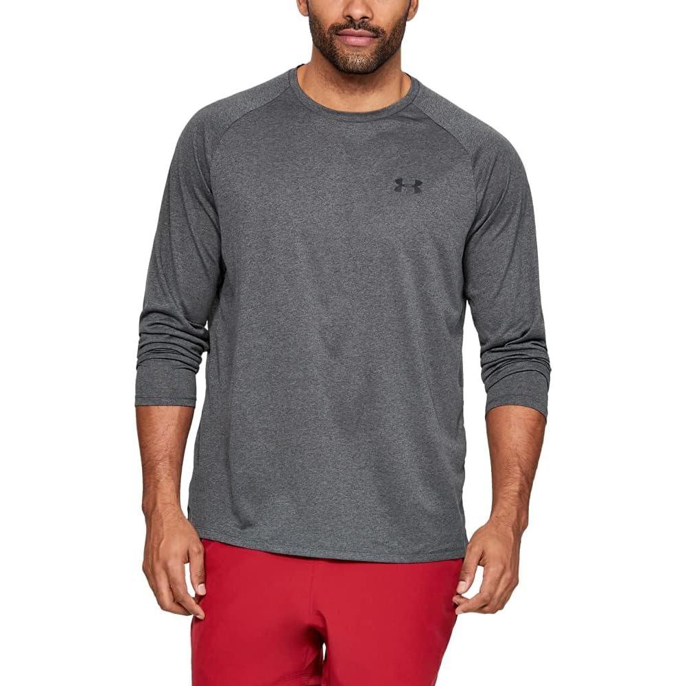 imageUnder Armour mens Tech 20 Long Sleeve TshirtCarbon Heather 090Black