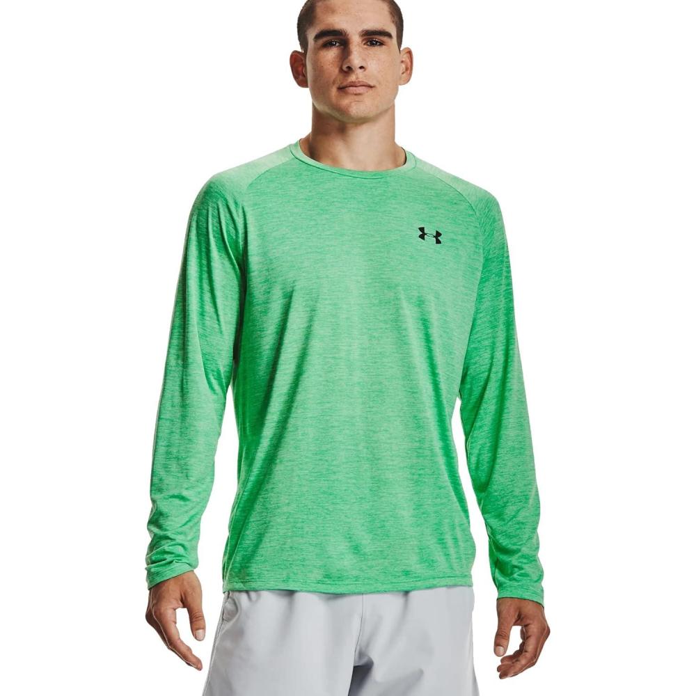 imageUnder Armour mens Tech 20 Long Sleeve TshirtMatcha Green 342Black