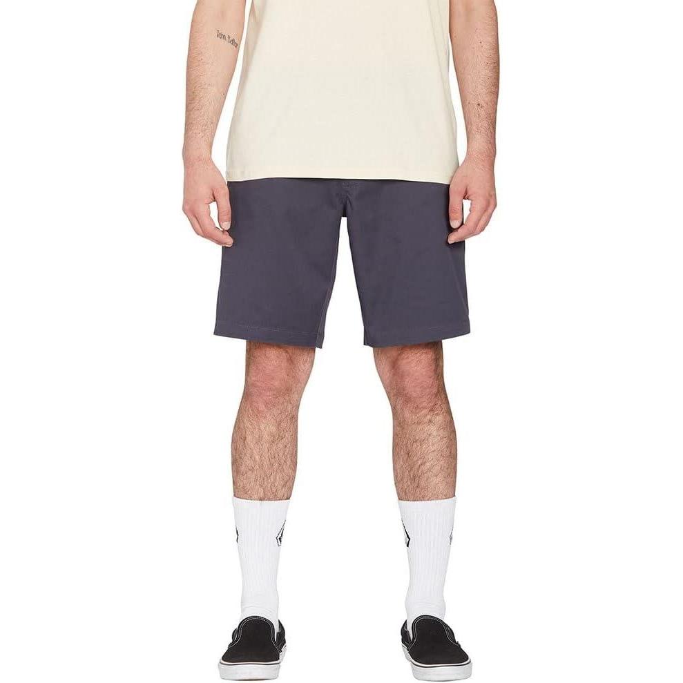 imageVolcom Mens Frickin Elastic Waist 19quot Chino ShortCharcoal 1