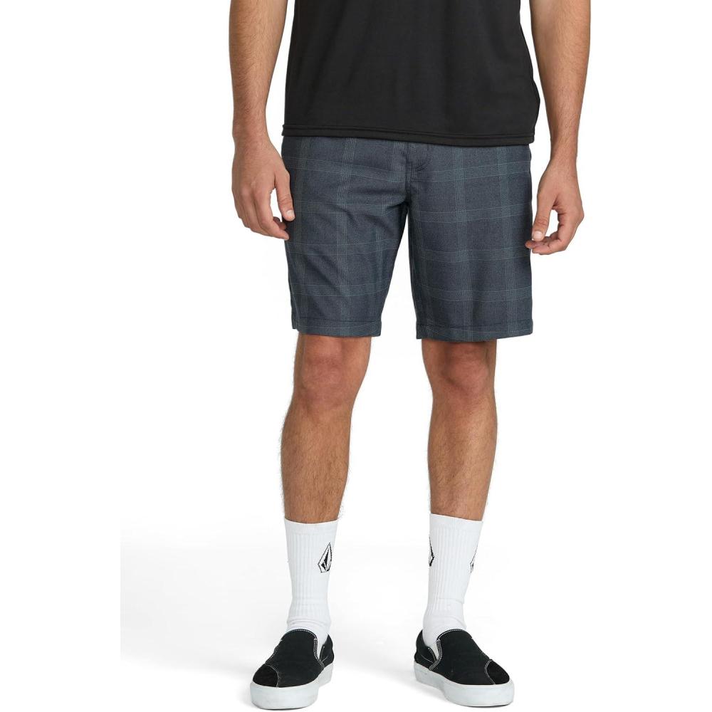 imageVolcom Mens Frickin Elastic Waist 19quot Chino ShortDark Slate