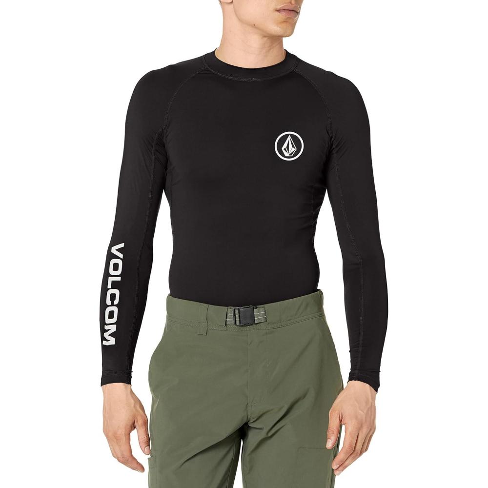 imageVolcom Mens Solid UPF 50 Long Sleeve RashguardBlack 2
