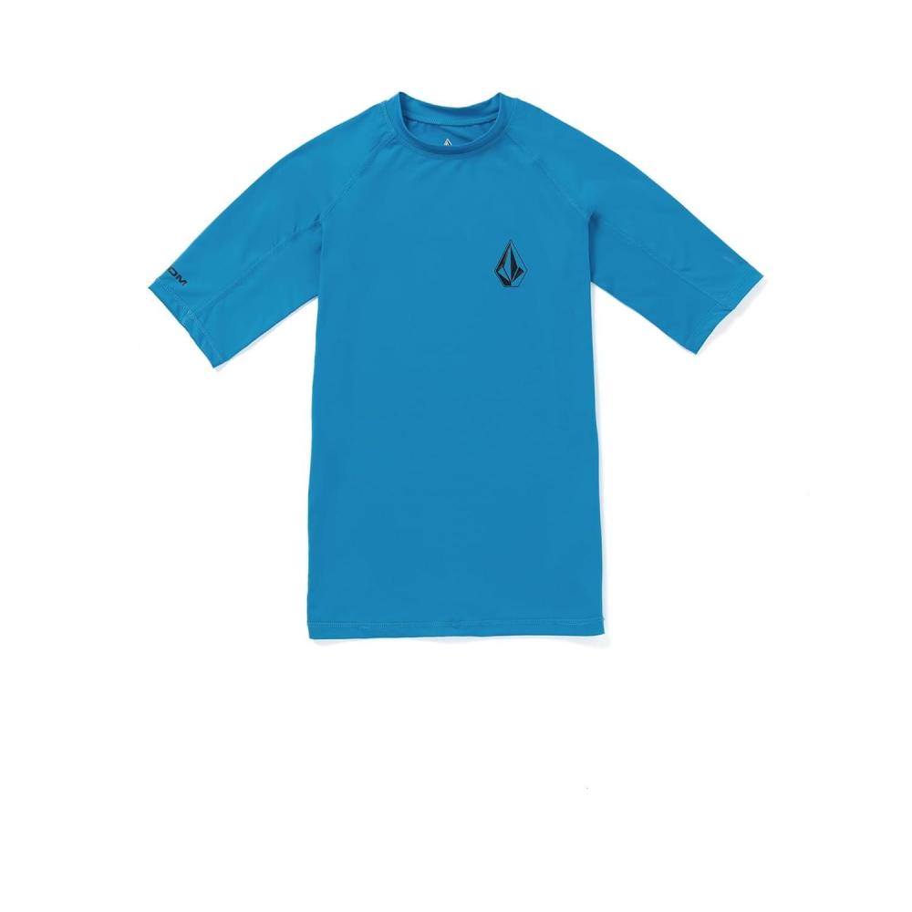 imageVolcom Mens Solid UPF 50 Short Sleeve RashguardRash Guard ShirtTidal Blue
