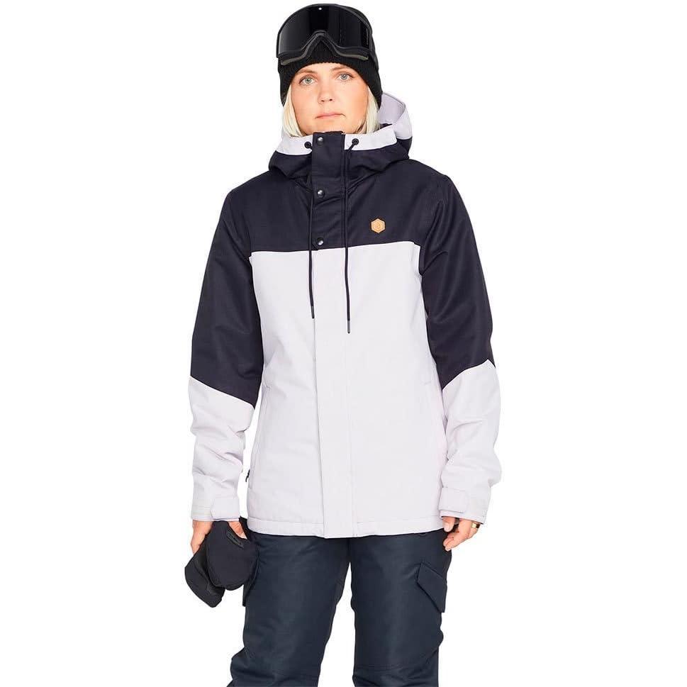 imageVolcom Womens Bolt Insulated Snowboard Ski Winter Hooded JacketAmethyst Smoke S3