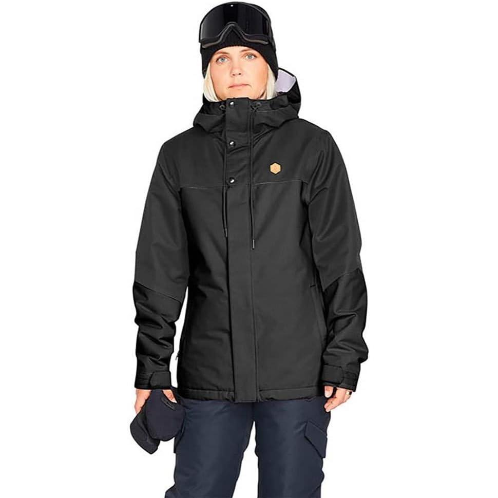 imageVolcom Womens Bolt Insulated Snowboard Ski Winter Hooded JacketBlack S3