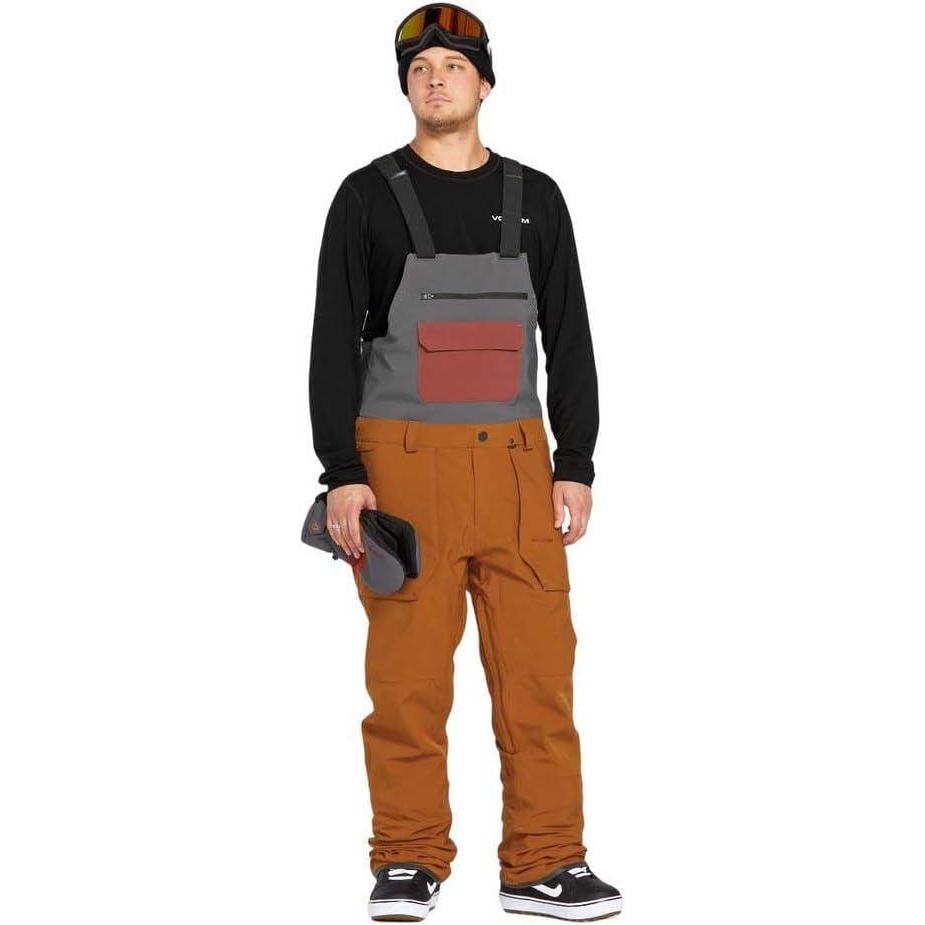 imageVolcom mens Roan Bib Overall Snowboard PantCaramel S5