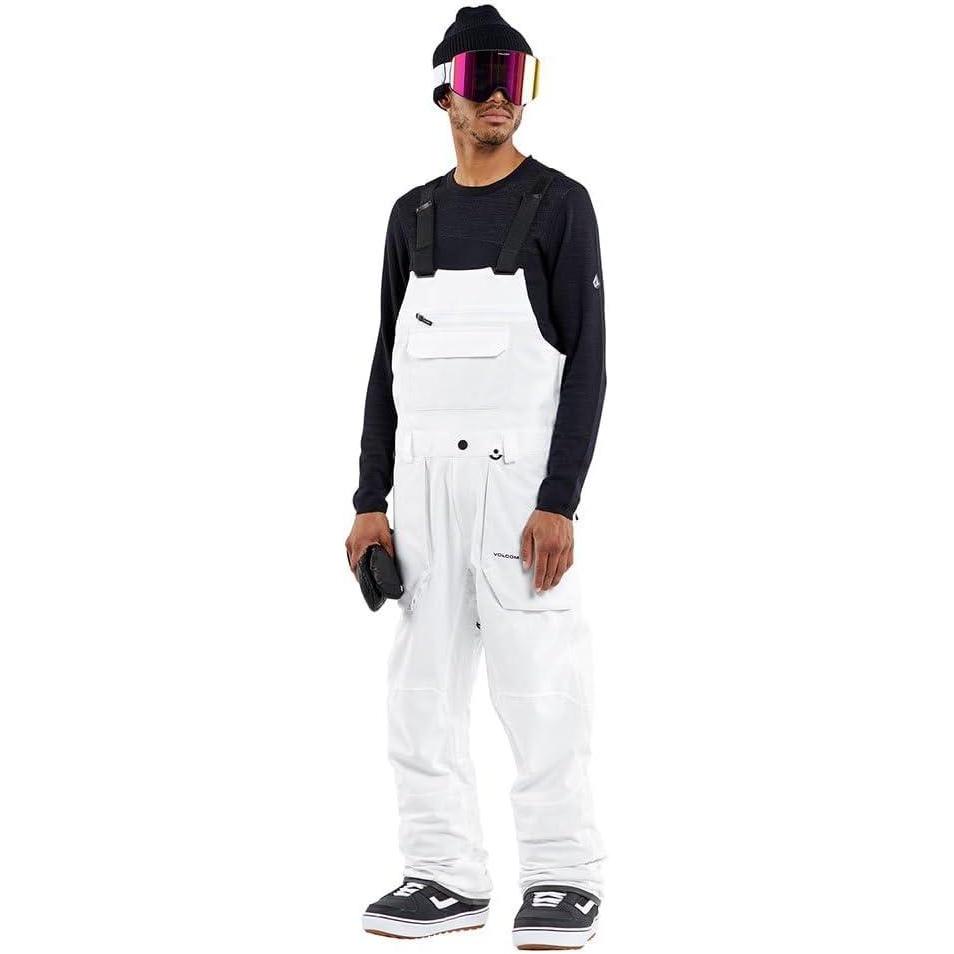 imageVolcom mens Roan Bib Overall Snowboard PantWhite S4
