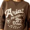 ARIAT Women’s Oversized Crew Sweatshirt(Banyan Bark)