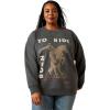 ARIAT Women’s Oversized Crew Sweatshirt(Heather Charcoal)