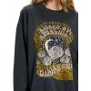 Billabong womens Ride in Oversized Crewneck Sweatshirt(Black Sands 2)