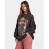 Billabong womens Ride in Oversized Crewneck Sweatshirt(Black Sands 7)