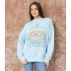 Billabong womens Ride in Oversized Crewneck Sweatshirt(Bliss Blue)