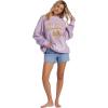 Billabong womens Ride in Oversized Crewneck Sweatshirt(Peaceful Lilac)
