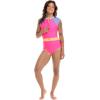 Body Glove Women’s Stand Up Zip Front Paddle One Piece Swimsuit with UPF 50+(Bubble Gum Colorblock)