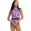 Body Glove Women’s Stand Up Zip Front Paddle One Piece Swimsuit with UPF 50+(Ethos)
