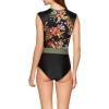 Body Glove Women’s Stand Up Zip Front Paddle One Piece Swimsuit with UPF 50+(Incognito Floral)