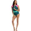 Body Glove Women’s Stand Up Zip Front Paddle One Piece Swimsuit with UPF 50+(Kingfisher Colorblock)