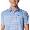 Columbia Men’s Silver Ridge Utility Lite Novelty Short Sleeve(Skyler Chambray Stripe)