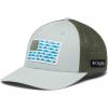 Columbia Unisex PFG Fischflagge Mesh Ballkappe – Hoch Cap(Cool Green/Mosstone/Us Fish Flag)