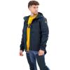 Fjällräven Skogsö Jacket Coats for Men – Leather Details, Two Chest and Two Hand Pockets, and Fixed Two Way Adjustable Hood(Dark Navy)