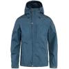 Fjällräven Skogsö Jacket Coats for Men – Leather Details, Two Chest and Two Hand Pockets, and Fixed Two Way Adjustable Hood(Indigo Blue)