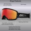 Giro Ringo Ski Goggles – Snowboard Goggles for Men, Women & Youth – VIVID Lens – Anti-Fog – OTG (Over Glasses)(Stone Tan Stacked – Vivid Ember)