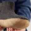 Glerups 100% quality wool mix Boot Slipper with leather sole – Unisex(Charcoal)