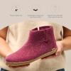 Glerups 100% quality wool mix Boot Slipper with leather sole – Unisex(Cranberry)