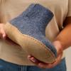 Glerups 100% quality wool mix Boot Slipper with leather sole – Unisex(Denim)
