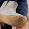 Glerups 100% quality wool mix Boot Slipper with leather sole – Unisex(Grey)