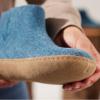Glerups 100% quality wool mix Boot Slipper with leather sole – Unisex(Petrol)