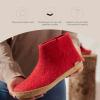 Glerups 100% quality wool mix Boot Slipper with leather sole – Unisex(Red)