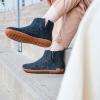 Glerups 100% quality wool mix Boot Slipper with rubber sole – Unisex(Charcoal)
