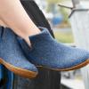 Glerups 100% quality wool mix Boot Slipper with rubber sole – Unisex(Denim)