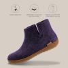 Glerups 100% quality wool mix Boot Slipper with rubber sole – Unisex(Purple)