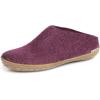 Glerups 100% quality wool mix Slipper with rubber sole – Unisex Slip-on(Cranberry)