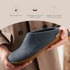 Glerups 100% quality wool mix Slipper with rubber sole – Unisex Slip-on(Denim)