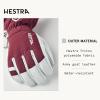 Hestra Army Leather Heli Ski Glove, 5-Finger Snow Glove for Skiing & Snowboarding for Men & Women(Bordeaux)
