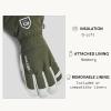 Hestra Army Leather Heli Ski Glove, 5-Finger Snow Glove for Skiing & Snowboarding for Men & Women(Olive)
