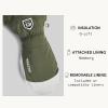 Hestra Army Leather Heli Ski Mitt, Snow Mitten Glove for Skiing & Snowboarding for Men & Women(Olive)