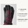 Hestra Unisex Powder Gauntlet Glove, Leather Windproof Insulated Glove for Alpine Ski, Everyday Winter Wear for Men & Women(Bordeaux)