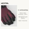 Hestra Unisex Powder Gauntlet Glove, Leather Windproof Insulated Glove for Alpine Ski, Everyday Winter Wear for Men & Women(Bordeaux)
