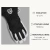 Hestra Women’s Heli Ski Female Glove, 5-Finger Leather Snow Glove for Skiing, Snowboarding and Mountaineering(Black/Offwhite)