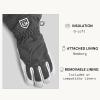 Hestra Women’s Heli Ski Female Glove, 5-Finger Leather Snow Glove for Skiing, Snowboarding and Mountaineering(Grey/Offwhite)