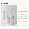 Hestra Women’s Heli Ski Female Glove, 5-Finger Leather Snow Glove for Skiing, Snowboarding and Mountaineering(Misty Grey/Offwhite)