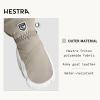 Hestra Women’s Heli Ski Female Mitt, Leather Snow Mitten for Skiing, Snowboarding and Mountaineering(Khaki/Offwhite)