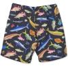 KAVU Big Eddy Short Quick Dry Shorts with Elastic Waist and Belt Trunks(Fish Fest)